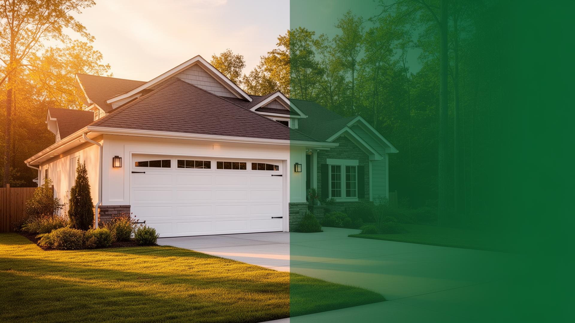 Beautiful home with modern garage door in Ashland, MA